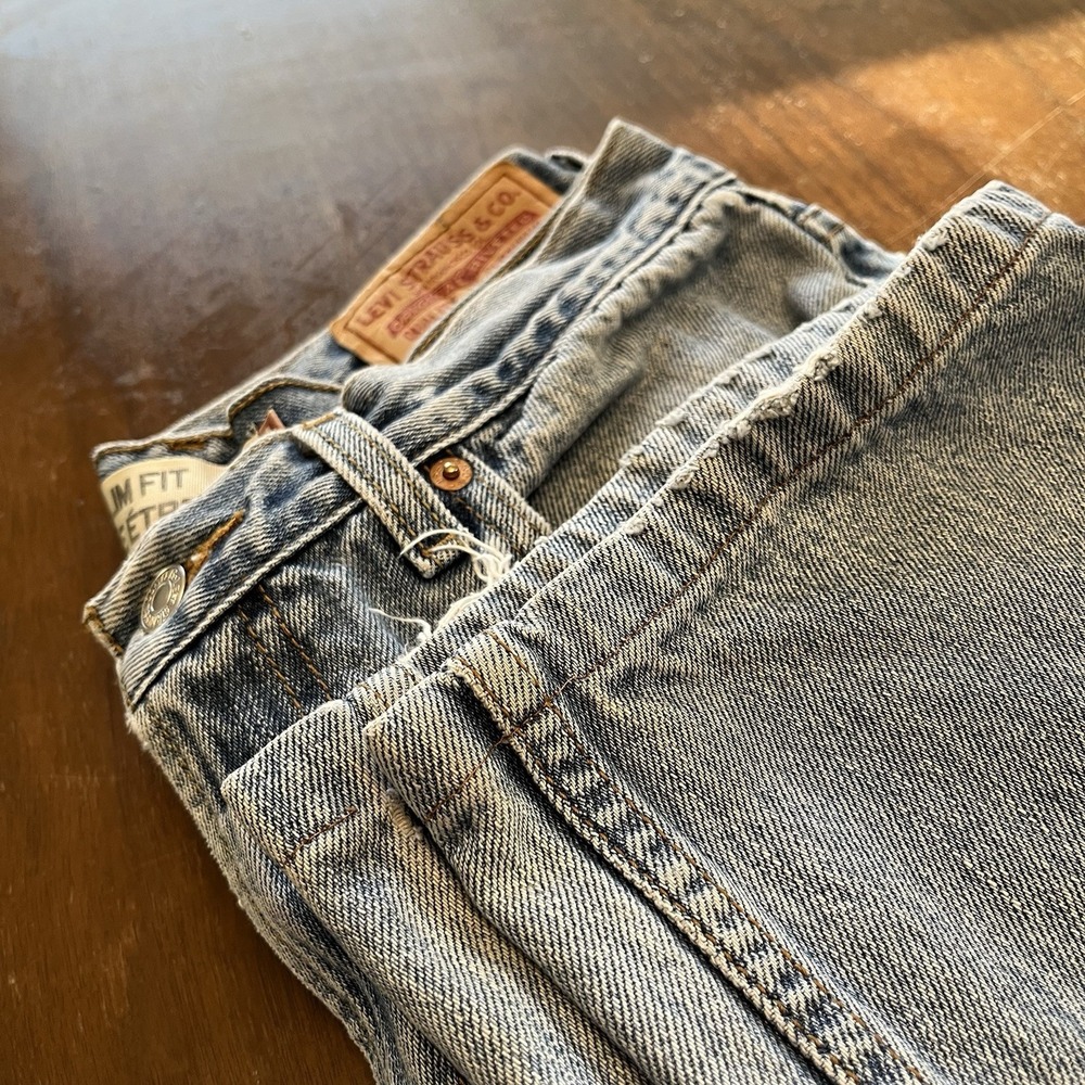 Levis 505 Regular Fit Straight Leg Light Wash Denim Jeans Mens 34x32 50516-4891